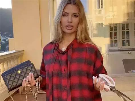 russian models cutting up chanel bags|A Russian influencer posed with what looked like a Chanel bag 5 .